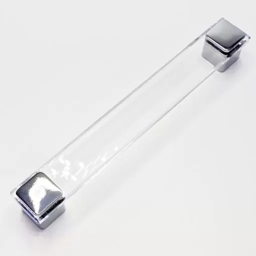 Maniglia Geo - Maniglia Mobile Design - Trasparente con inserti cromati lucidi – Image 3