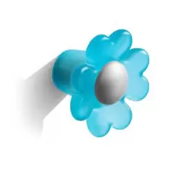 Pomo Daisy - Pomo para muebles infantiles - Azul claro efecto cristal satinado