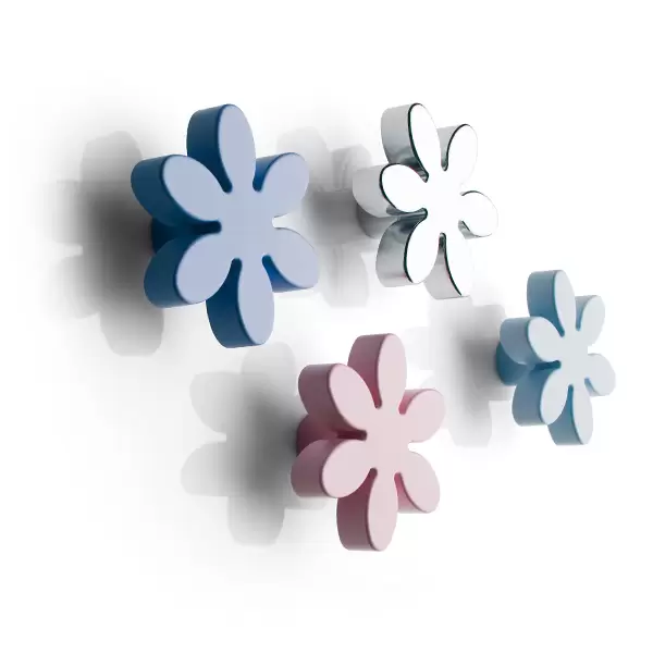 Pomello Bimbi Flower - Pomolo Mobile Bambini - Effetto alluminio - Image 2