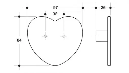 Maniglia Bimbi Cuore Big - Maniglia Mobile Bambini - Goffrato fine azzurro - immagine 5