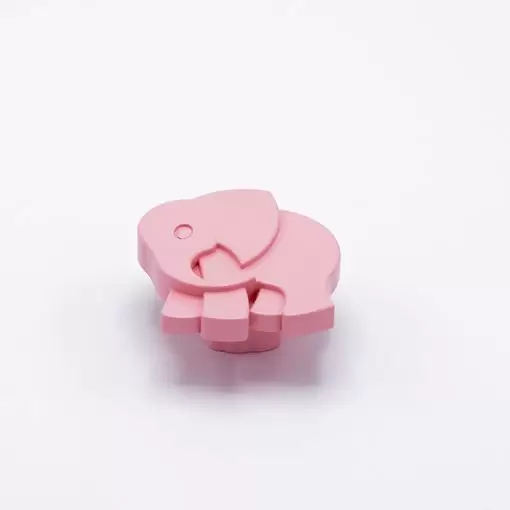 Elefant - Mobile für Kinder - Fein geprägter rosa Knopf