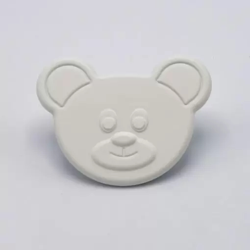 Maniglia Orso Bambini Yoghi - Maniglia Mobile Bambini - Goffrato fine bianco - Imagen 3