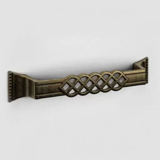 Maniglia elegante con decorazione centrale - Maniglia Mobile Design - Effetto bronzo – Image 2