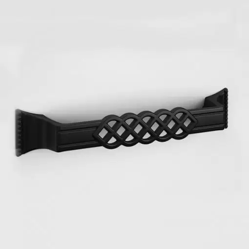 Maniglia elegante con decorazione centrale - Maniglia Mobile Design - Laccato nero - Image 2