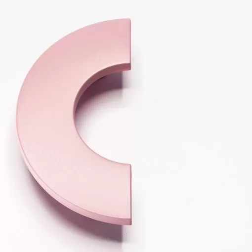 Maniglia Bimbi Mid Giotto - Maniglia Mobile Bambini - Goffrato fine rosa - immagine 2