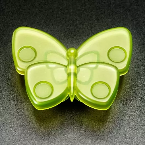 Pomolo Bimbi Farfalla - Pomello Mobile Bambini - Effetto vetro satinato verde - immagine 2