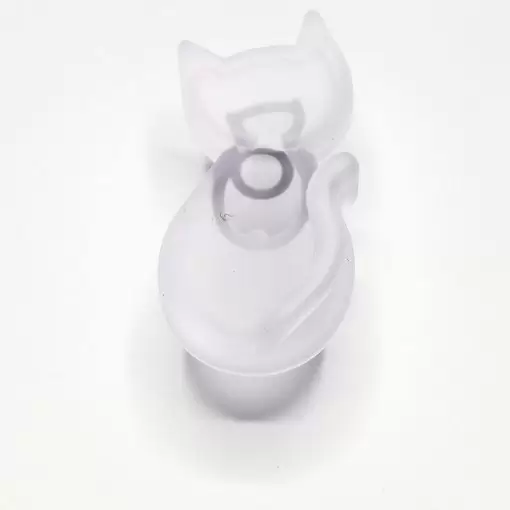 Bouton Cat - Bouton de meuble pour enfant - Effet verre satiné couleur opaline