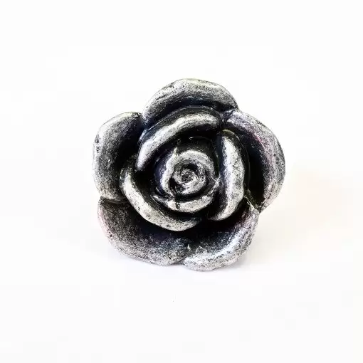 Pomolo antico a forma di rosa - Pomolo Mobile Design - Effetto ferro - Imagen 3