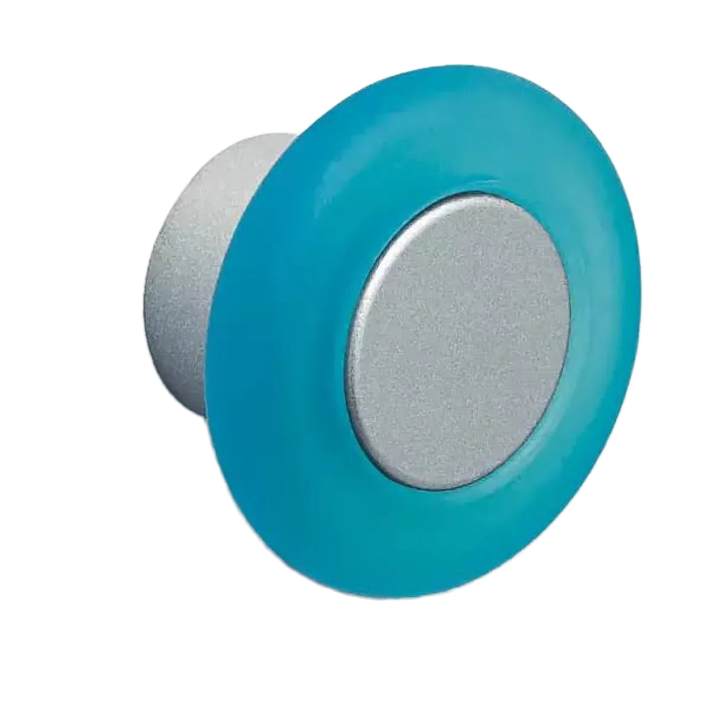 Pomello Bimbi Ciambella - Pomolo Mobile Bambini - Effetto vetro satinato azzurro - Imagen 3